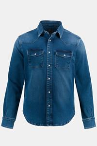 JP1880 Businesshemd Jeanshemd FLEXNAMIC Denim Langarm Kentkragen