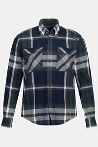 JP1880 Businesshemd Karo-Flanellhemd Langarm Buttondown-Kragen