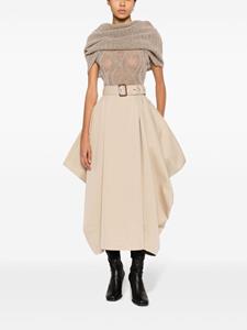 Alexander McQueen belted cotton trench skirt - Beige