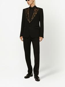 Dolce & Gabbana Blazer met luipaardprint - Zwart