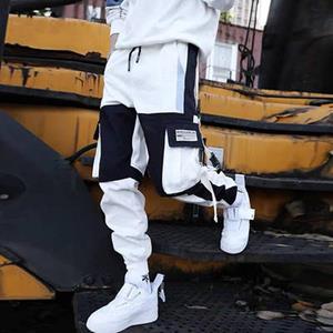 FengFeng Net Streetwear Men's Multi  Pockets Cargo Harem Pants Hip Hop Casual Sports Trousers Fashion Boys Pants