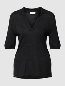 Calvin Klein Womenswear Gebreide blouse met polokraag, model 'POLO'