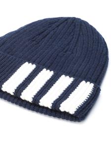 Thom Browne 4-Bar Stripe Cashmere Rib Hat - Blauw