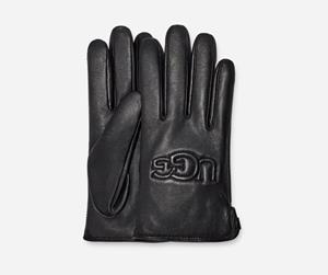 Ugg Shorty-handschoen met logo in Black  Leder