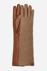 Ugg Gebreide handschoen met leer in Brown  Leder