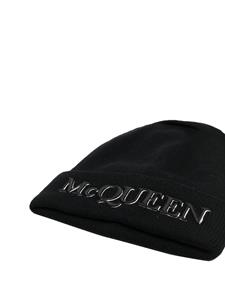 Alexander McQueen Muts met geborduurd logo - Zwart