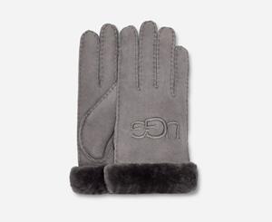 Ugg Sheepskin Embroidered Handschoenen in Grey  Shearling