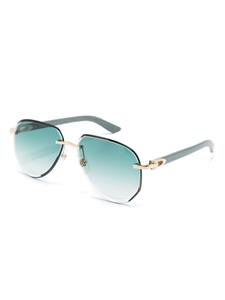 Cartier Eyewear gradient-lenses pilot-frame sunglasses - Blauw