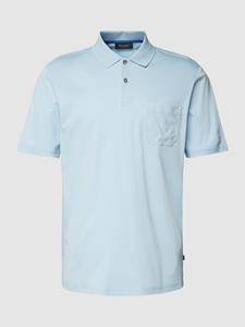 MAERZ Muenchen Poloshirt MAERZ Polo-Shirt hellblau merceresierte Baumwolle