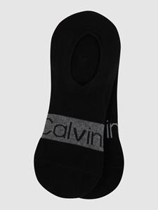 2er Pack Calvin Klein Logostreifen High-Cut Füßlinge Herren 002 - black
