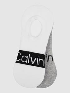 2er Pack Calvin Klein Logostreifen High-Cut Füßlinge Herren 001 - white