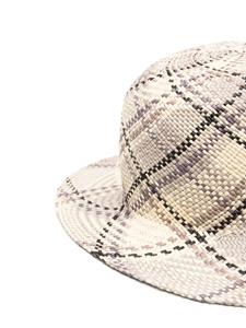 Thom Browne Strohoed met tartan ruit - Beige