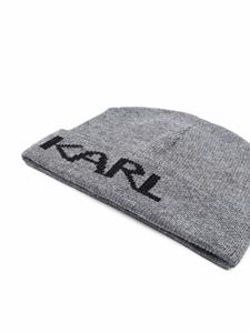 Karl Lagerfeld Muts met logoprint - Grijs