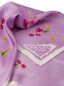 Prada Foulard met bloemenprint - Paars