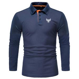 YuTong Fashion New Print Men Long Sleeve Polo Shirt , Men Slim Fit Spring Autumn Polyester Quickly Dry Polo Shirt .