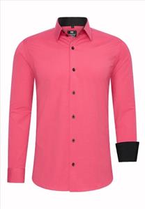Rusty Neal Heren overhemd pink roze |  | Slim fit | Italian-Style.nl, 