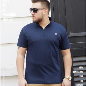 Phoca largha New Short Sleeve Men's Polo Shirt Plus Size Zip Polo Neck Short Sleeve T-shirt