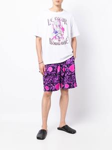 Edward Crutchley Shorts met abstract patroon - Paars