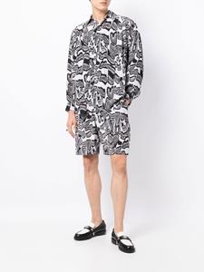 Edward Crutchley Shorts met abstract patroon - Wit