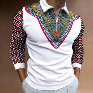 Haojun Autumn Thin Men's Polo Shirt, 3D Printed Design Men's Polo Shirt.