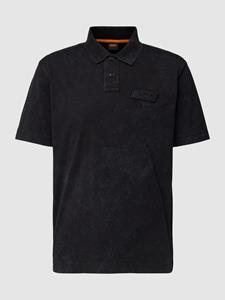 Boss Orange Poloshirt met labelpatch, model 'Peozone'