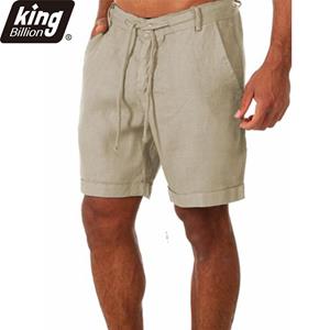 King Billion Nieuwe katoenen linnen shorts voor mannen mannelijke zomer ademende effen kleur linnen broek fitness streetwear S-3XL