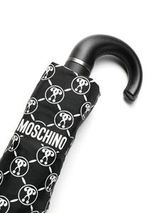 Moschino Paraplu met monogramprint - Zwart