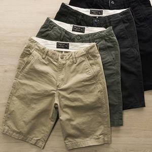 Zhuoneng Clothing Workwear Shorts Men's Japanese-Style Retro Loose Straight Bermuda Shorts Summer Thin Solid Color Sports