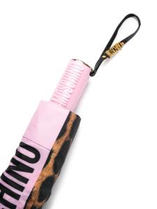 Moschino Paraplu met luipaard print - Roze