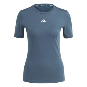 Adidas Trainingsshirt Techfit - Blauw/Wit Dames