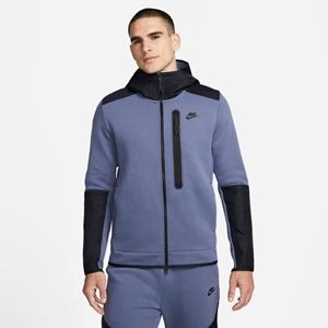Nike Hoodie NSW Tech Fleece Overlay FZ - Blauw/Zwart