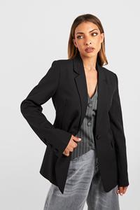 Boohoo Getailleerde Klassieke Blazer, Black