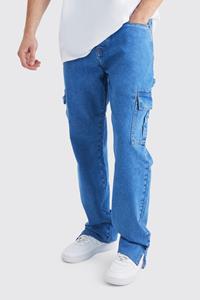 Boohoo Tall Onbewerkte Baggy Utility Jeans Met Split, Antique Blue