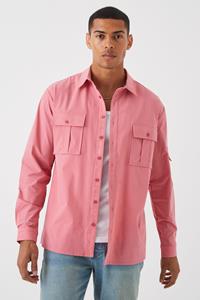 Boohoo Stretch Tech Ma1 Overhemd, Pink