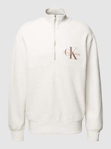 Calvin Klein Jeans Sweatshirt "MONOLOGO WAFFLE HALF ZIP HWK", mit Troyerkragen und halblangem Reißverschluss