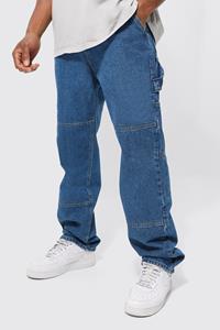 Boohoo Baggy Utility Jeans Met Laag Kruis, Mid Blue