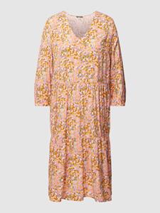 Montego Knielange jurk van viscose met bloemenmotief