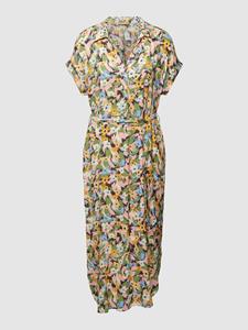 Jake*s Collection Midi-jurk van viscose met strikceintuur