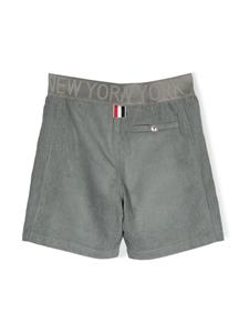 Thom Browne Kids Ribfluwelen shorts - Grijs