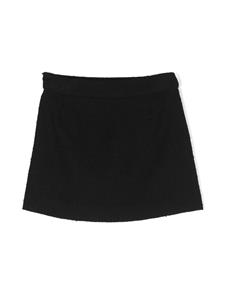 Moschino Kids morphed-button bouclé miniskirt - Zwart