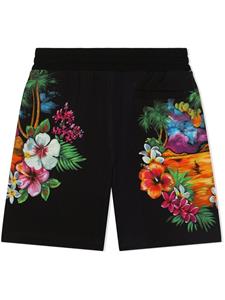 Dolce & Gabbana Kids Shorts met bloemenprint - Zwart