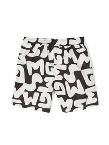 MSGM Kids Shorts met logoprint - Beige