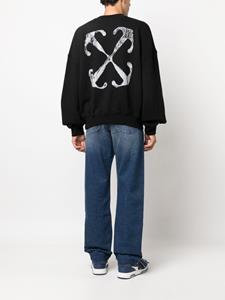Off-White Sweater met pijlprint - Zwart