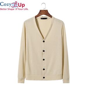 Cozy Up Mens Casual Slim Fit Cardigans V-Neck Basic Designed Long Sleeve Button Down Knitted Sweater Men Solid Color Cardigan Men Sueter