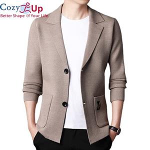 Cozy Up Spring and Autumn Thin Cardigan Jacket Men's Small Suit Jacket Solid Color Sweater Men's Casual Sweater