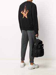 Neil Barrett Sweater met vlammenprint - Zwart