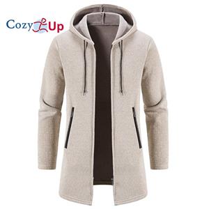 Cozy Up Men's Sweater Cardigan Zip Sweater Sweater Jacket Knit Knitted Solid Color Hooded Stylish Outdoor Home Clothing Apparel Winter Fall