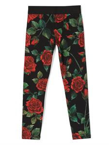 Dolce & Gabbana Kids Legging met bloemenprint - Zwart