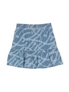Michael Kors Kids chain-link print tiered skirt - Blauw