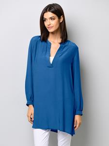 Lange blouse met V-hals Alba Moda Blauw
